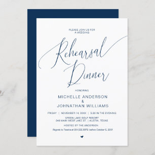 Wedding Rehearsal Dinner, Minimalist modern Invitation