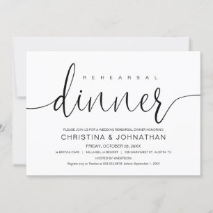 Wedding Rehearsal Dinner, Modern calligraphy Invitation