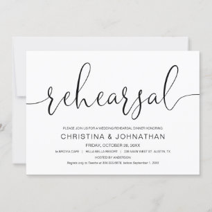 Wedding Rehearsal Dinner, Modern calligraphy Invitation