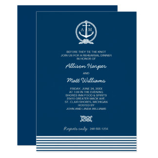 Wedding Rehearsal Dinner | Nautical Theme Card