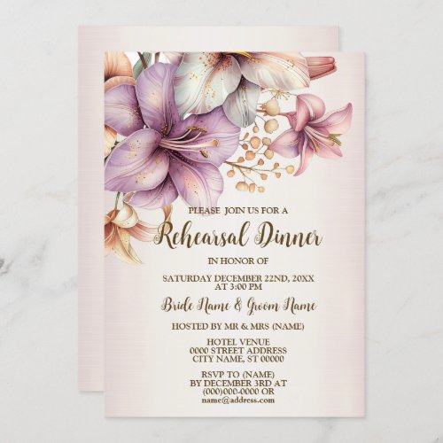 Wedding Rehearsal Dinner Party Boho Pink Invitation