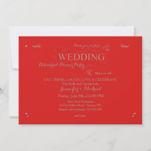 Wedding Rehearsal Dinner Party Invitation Red
