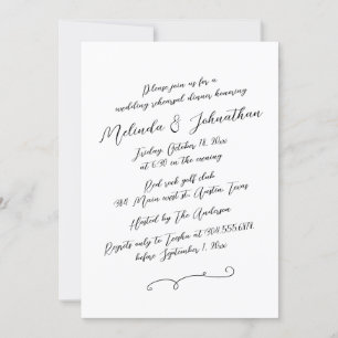Wedding Rehearsal Dinner party, Modern Rustic Invitation