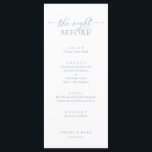 Wedding Rehearsal Dinner, Romantic Dusty Blue Menu<br><div class="desc">Wedding Rehearsal Dinner,  Romantic Dusty Blue The night before Menu. Easy customise and personalise to your needs,  and your dinner guests will be thrilled when they see these perfect and stylish dinner menu.</div>