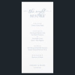 Wedding Rehearsal Dinner, Romantic Dusty Blue Menu<br><div class="desc">Wedding Rehearsal Dinner,  Romantic Dusty Blue The night before Menu. Easy customise and personalise to your needs,  and your dinner guests will be thrilled when they see these perfect and stylish dinner menu.</div>