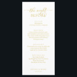 Wedding Rehearsal Dinner, Romantic Yellow Gold Menu<br><div class="desc">Wedding Rehearsal Dinner,  Romantic Yellow Gold The night before Menu. Easy customise and personalise to your needs,  and your dinner guests will be thrilled when they see these perfect and stylish dinner menu.</div>