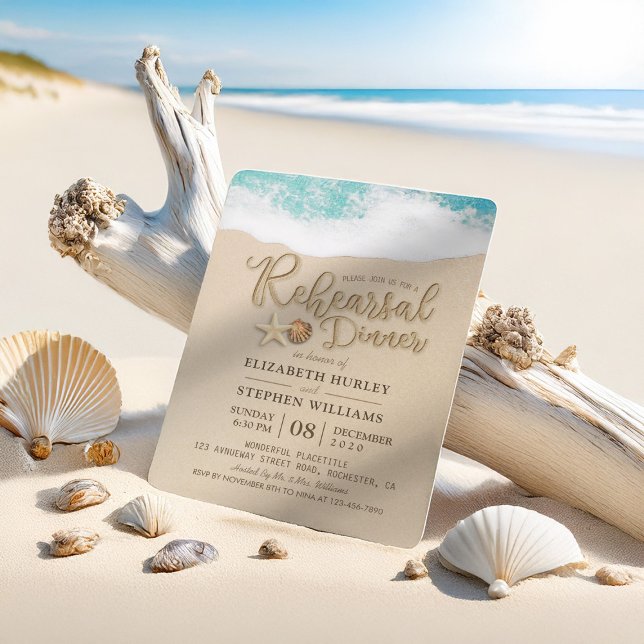 Wedding Rehearsal Dinner Summer Beach Starfish Invitation (Creator Uploaded)