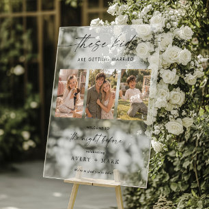 Wedding Rehearsal Dinner The Night Before Welcome Acrylic Sign