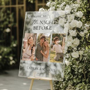Wedding Rehearsal Dinner The Night Before Welcome Acrylic Sign