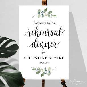 Wedding Rehearsal Dinner Welcome, Eucalyptus Foam Board