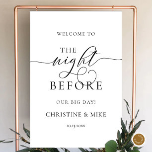 Wedding Rehearsal Dinner Welcome, Modern Classy Foam Board
