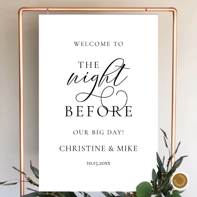 Wedding Rehearsal Dinner Welcome, Modern Classy Foam Board (Wedding Rehearsal Dinner Welcome, The Night Before Our Big Day Foam Board, Modern Classy Theme)