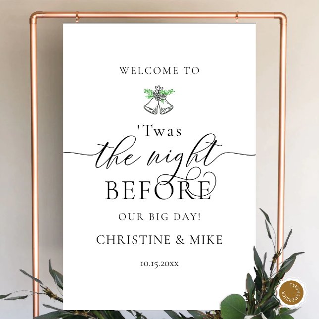 Wedding Rehearsal Dinner Welcome, Modern Classy Foam Board (Wedding Rehearsal Dinner Welcome, Modern Classy Foam Board, TWAS Christmas Wedding)