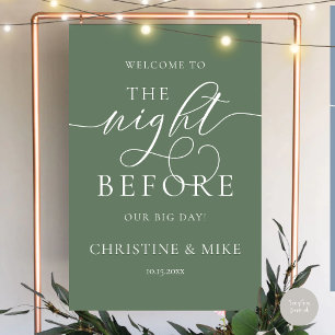 Wedding Rehearsal Dinner Welcome, Modern Classy Foam Board