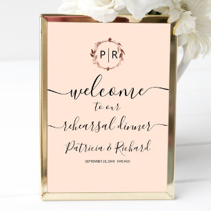 Wedding Rehearsal Dinner Welcome Sign