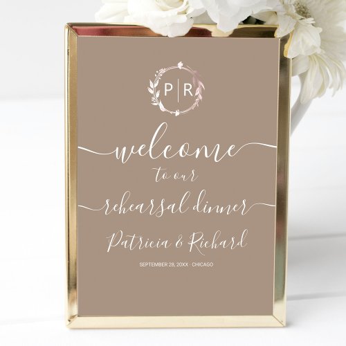 Wedding Rehearsal Dinner Welcome Sign
