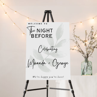 Wedding Rehearsal Dinner Welcome Sign