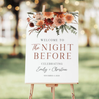 Wedding Rehearsal Dinner Welcome Sign, The Night Foam Board