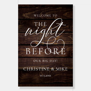 Wedding Rehearsal Dinner Welcome, The Night Before Foam Board