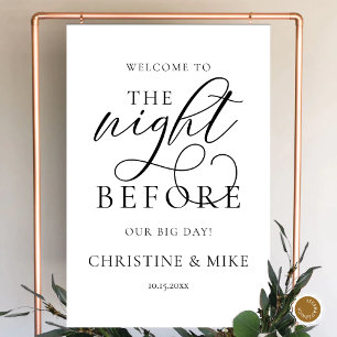 Wedding Rehearsal Dinner Welcome, The Night Before Foam Board