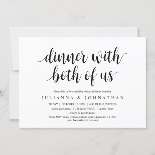 Wedding Rehearsal Dinner with both of us Invitation