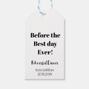 Wedding Rehearsal favor Dinner tags