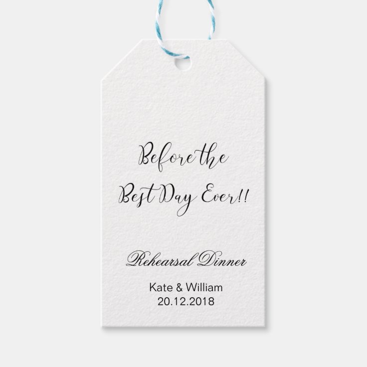 Wedding Rehearsal favor Dinner tags Zazzle