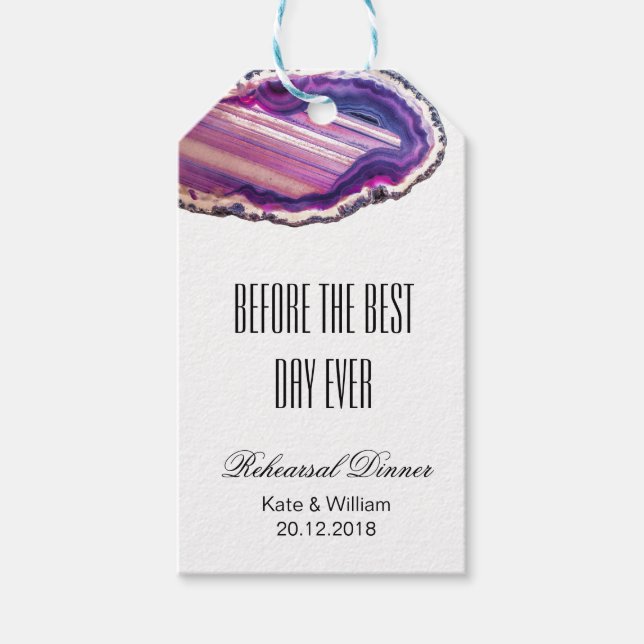 Wedding Rehearsal favor Dinner tags (Front)