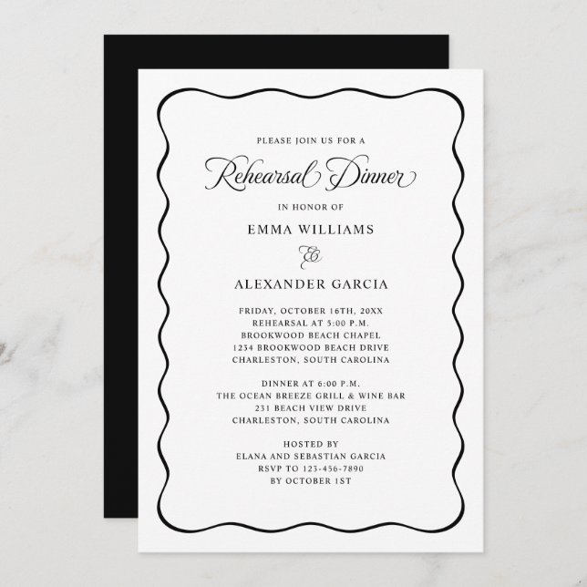 wedding rehearsal invitation (Front/Back)