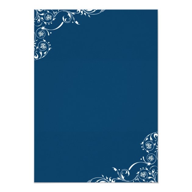 Wedding Rehearsal | Navy Blue Scroll Invitation