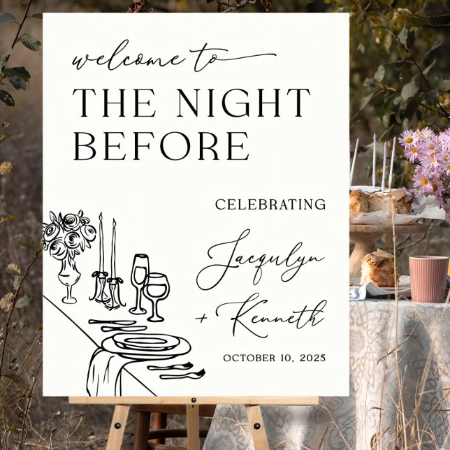 Wedding Rehearsal Welcome Sign Hand Drawn The NigH (Creator Uploaded)