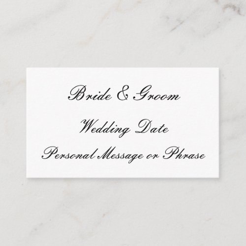 Wedding Reminder Insert for Invitations or Favors
