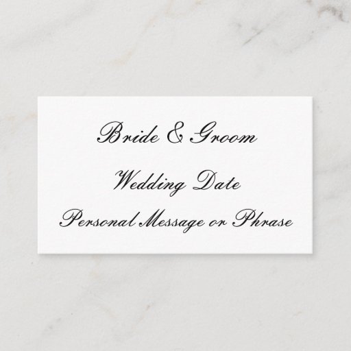 Customizable Wedding Reminder Insert for Invitations or Favors Business Card Templates