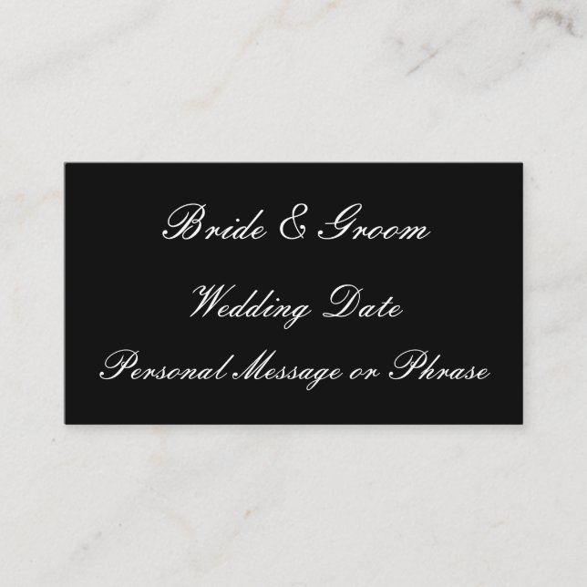 Wedding Reminder Insert for Invitations or Favors (Front)