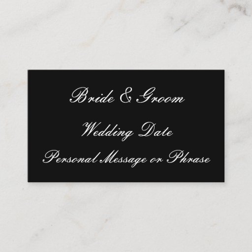 Customizable Wedding Reminder Insert for Invitations or Favors Business Cards