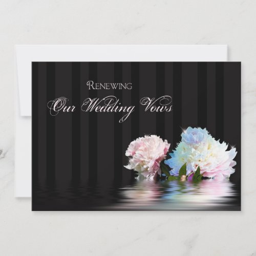 Wedding Renewal Invitation -  Elegant Peonies