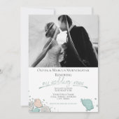 Wedding Renewal Modern Seashell Coral Teal Invitation (Front)