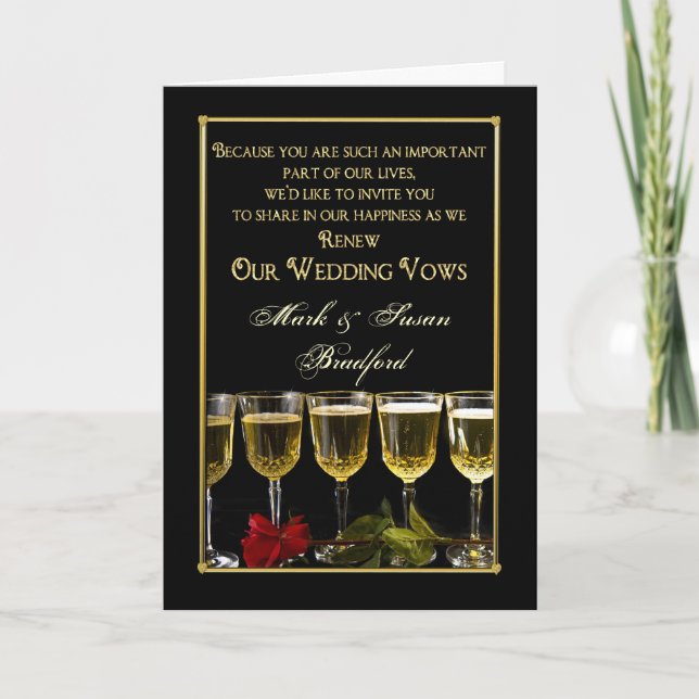 Wedding Renewing of Vows Invitation - Rose/Wine (Front)