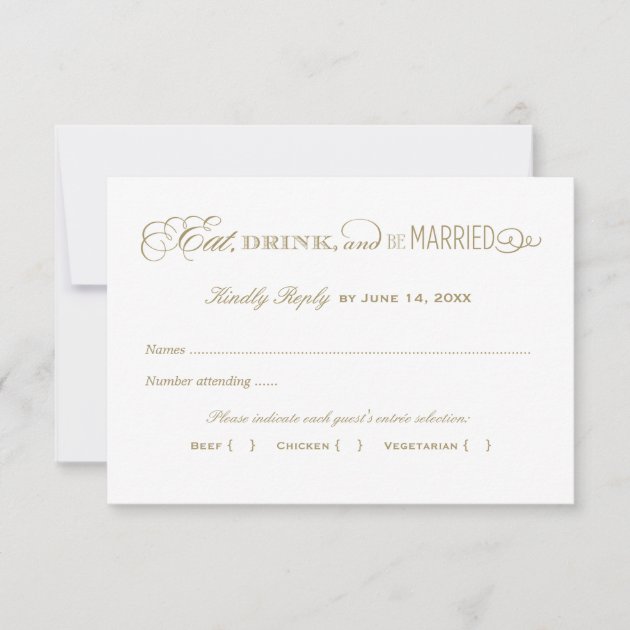 Wedding Reply Invitation | Antique Gold