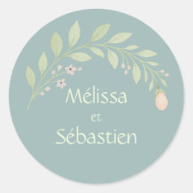 Wedding reply card sticker, floral gift