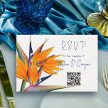 Wedding Reply QR Code Bird of Paradise Cards