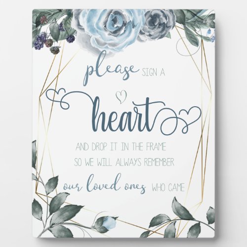 Wedding Request Sign a Heart Plaque