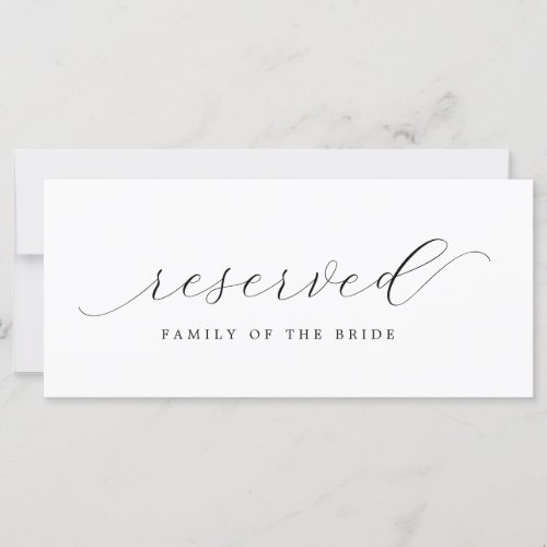 Wedding Reserved Chair Sign  Family of the Bride