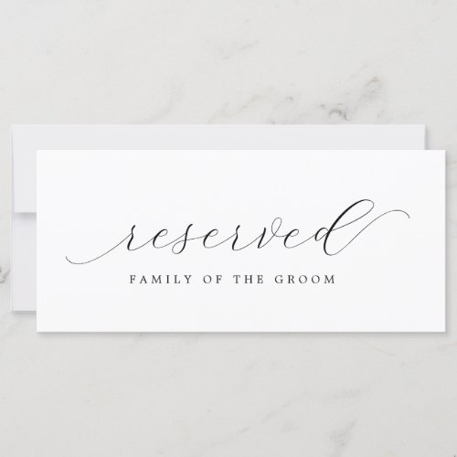 Wedding Reserved Chair Sign  Family of the Groom