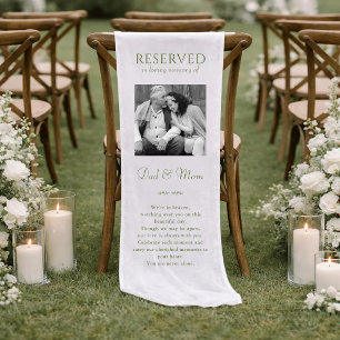 Wedding Reserved In Loving Memory Of Dad & Mom Short Table Runner