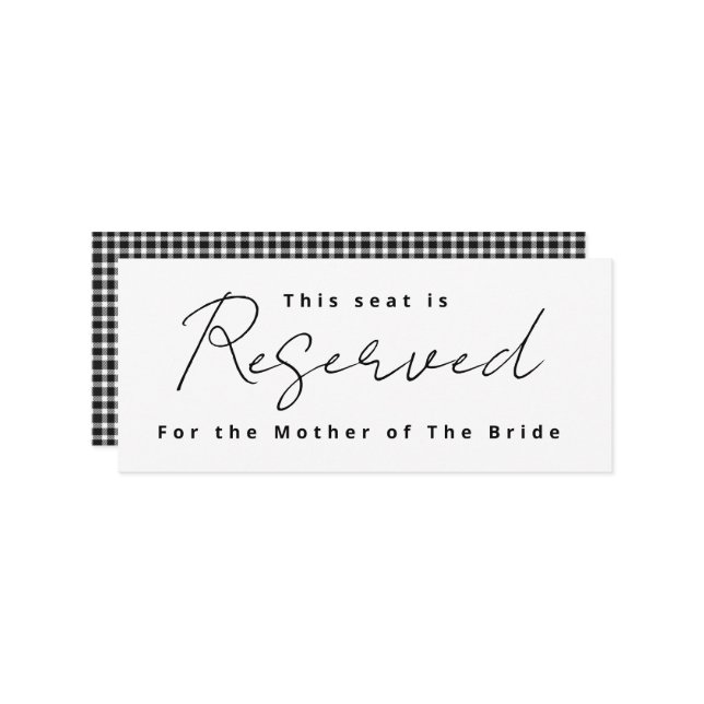 Wedding Reserved Sign Invitation (Front/Back In Situ)