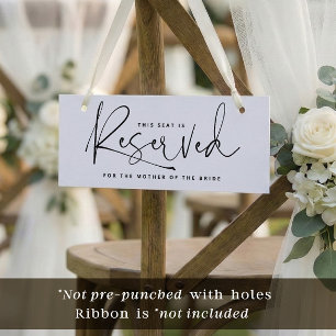 Wedding Reserved Sign Minimalist Script Card