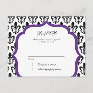 Wedding Response Card New Orleans Purple