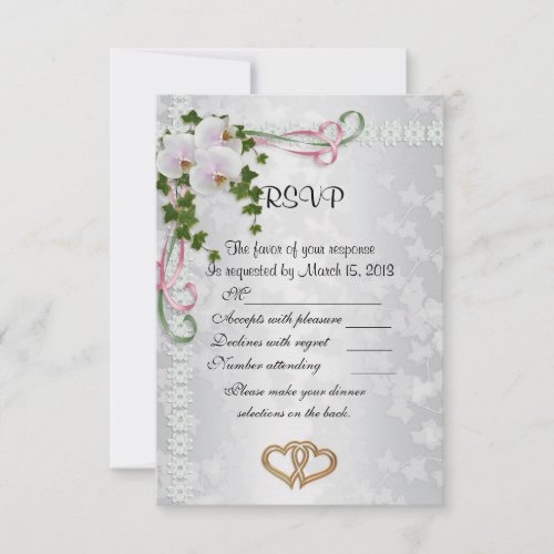 Wedding response cards elegant  white Orchids