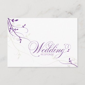Wedding Response Rsvp Card Simple Elegance Leafy by OLPamPam at Zazzle